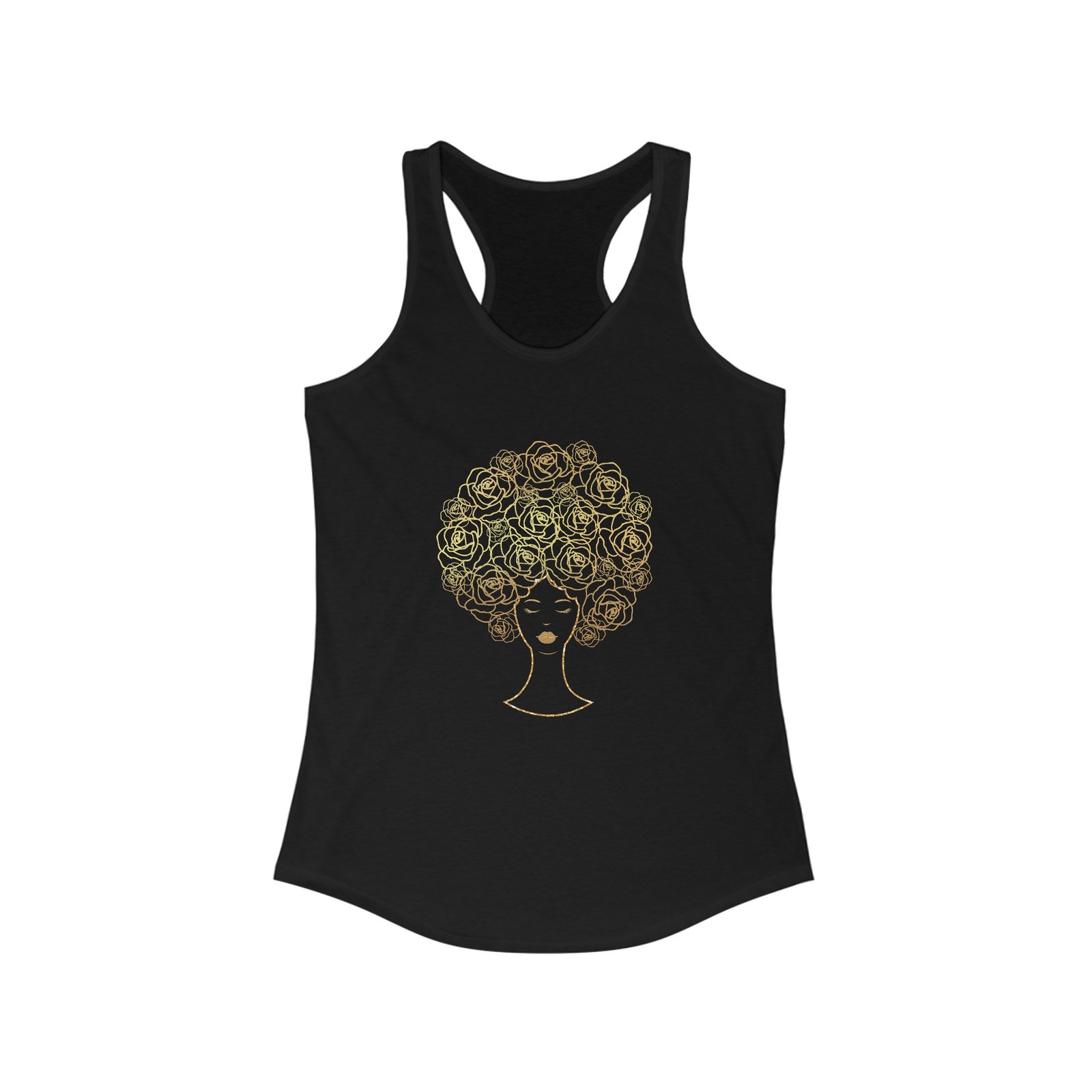 Golden Afro Racerback Tank - Image 3