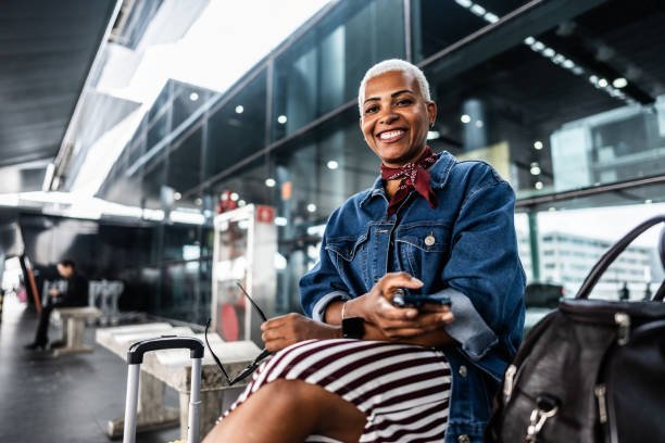 Portrait of a mature woman at airport