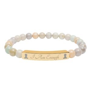 I Am Enough Bracelet Natural Stone Stretch Bar Bracelet